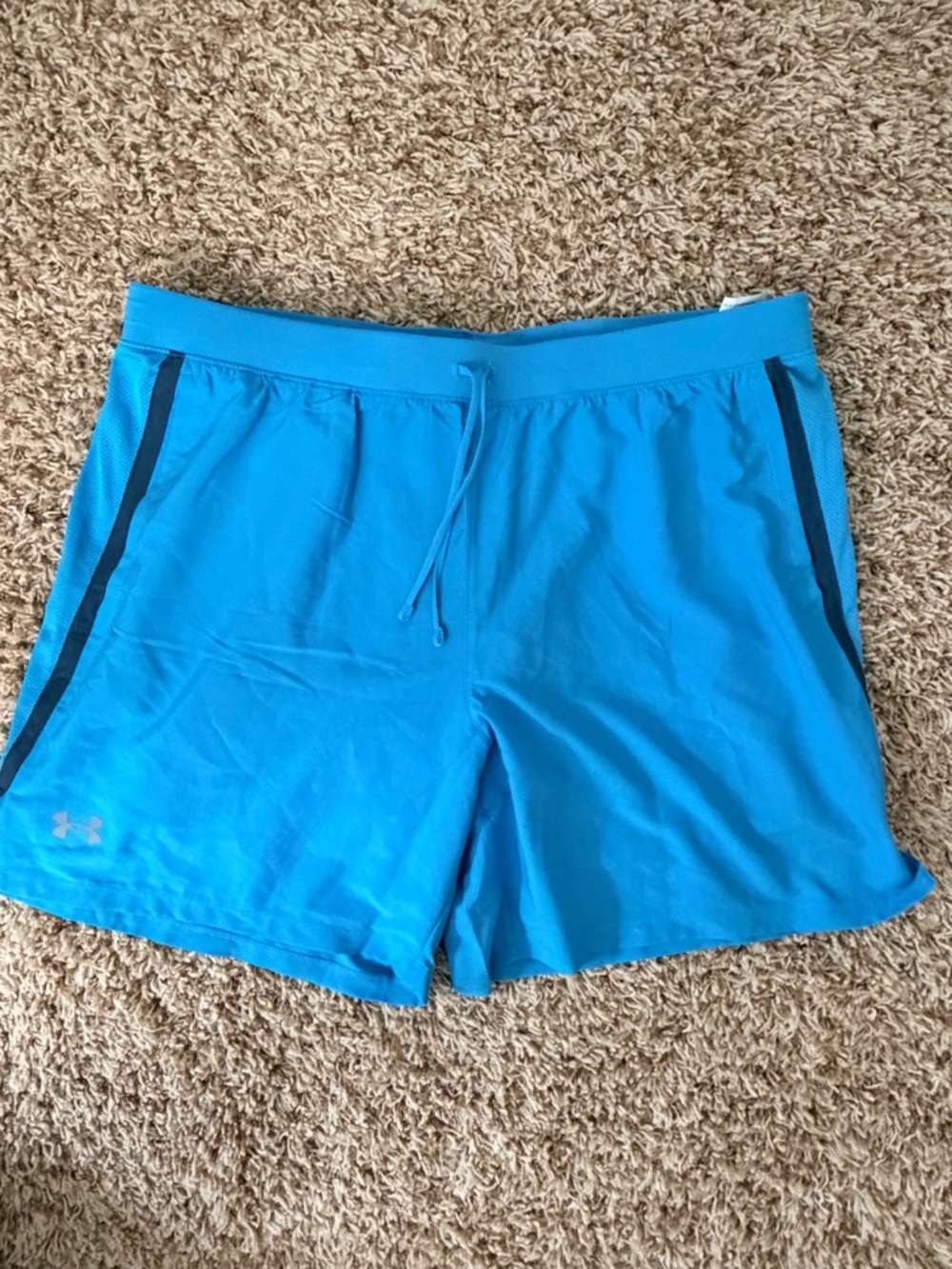 Under Armour Turquoise Athletic Shorts with Black Tag Accent